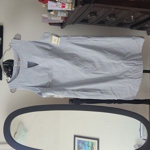 Anne Klein  light blue and white stripped dress size 14